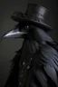 Placeholder: black raven portrait wearing victorian clothes