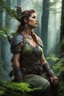 Placeholder: [Endor, tattooed woman warrior, battleaxe] Afrey kneels watchful upon her chosen branch high above the city. Soft glows through the leaves below speak of hearths lit and eyelids growing heavy as the Ewoks within ready themselves for sleep. But she will keep her mantle of guardian a while longer yet. With subtle shifts and flickers, the tattoos adorning her frame seem to writhe in the dimness like nothing so much as the vines and branches around her. Great serpents and ravens curl in tune to some