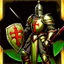 Placeholder: 90's TCG art retro fantasy art of knight crusader