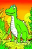 Placeholder: Crea una portada de un libro de dinosaurios para colorear para niños de 4 años, que tenga dibujos de dinosaurios en colores vivos, creativos e impactantes a la vista para la venta