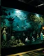 Placeholder: A blackish teal galaxy of hierarchy designed in Javanese shadow puppets painted by Paul Gauguin