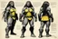 Placeholder: character concept sheet with AD&D statistics and characteristics, [high res pen sketch by by Sam Keith and Bernie Wrightson for TMNT module B3] Mona Lisa female Teenage Mutant Ninja Turtle, She has turtle skin partially made of scales, dreadlocks, and wears a yellow bra and a yellow eye mask. A protective shell is on her back, and she holds her bolas.