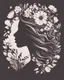 Placeholder: womans hair in the flowers silhouette