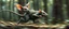 Placeholder: rat gremlin elf halfling pixie fast runner, airbrush and pen outline, realistic 3d rendering with high contrast motion blur forest background