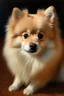 Placeholder: full size pomeranian dog oil painting based on photo lots of details shiny hair beautiful eyes and hair proportional body and head