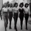 Placeholder: Four Ziegfeld Girls on jeans walking