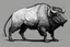 Placeholder: a rat-bison hybrid. full body. fantasy black and white line art ink drawing