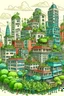 Placeholder: Dream city buildings with lots of plants