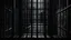 Placeholder: close up parallel prison window bars in foreground, dark prison cell behind them, hidden dark human face partially visible through the window bars, pale light, shadows in background, ultra realistic, dark atmosphere, high contrast shadows, dark vibe