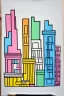 Placeholder: Bauhaus two color city dooddle