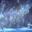 Placeholder: celestial, ice crystals, snow, icicles, reflections