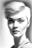 Placeholder: women in short hair pencil drawing