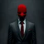 Placeholder: a scary man wearing a suit with a red tie who has no face