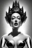 Placeholder: Joan Crawford as evil queen in black leather, busty, cleavage, dominatrix, curvy, angry, stern look. unreal 5, octane render, cinema4d, dynamic lighting, dramatic lighting, 4k, redshift render, highly detailed, hyper realistic,anthropomorphic