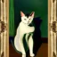 Placeholder: oil portrait of a Cat watching himself in a mirror by Monet 8k