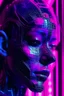 Placeholder: Impact on users by using neural networks, cyberpunk style, violet/pink colors, no people