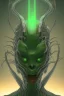 Placeholder: green alien, head, evil, red eyes, big silver teeth, weapons, blood, 8k, finely detailed, photo realistic, HR Giger style