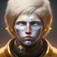 Placeholder: portrait, fantasy setting, man, 20 year old, messy blond hair, round face, naïve, golden eyes, round face