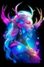 Placeholder: prismatic hair ethereal transparent prism astral projection Male antlers druid of the stars beard constellations radiance prismatic shining starlight enshrouded radiance spring blossom pink cheerful rainbow