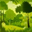 Placeholder: A lime green savanna with animals painted by Henri Rousseau