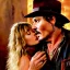 Placeholder: portrait of johnny depp as indiana jones kissing a german model