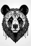 Placeholder: Black and white abstract bear head