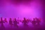 Placeholder: An orchestra playing on stage purple color scheme, high key lighting, volumetric light high details psychedelic background