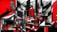 Placeholder: abstract architectural sketch, cubist influence, stark black and white architectural elements, bold red geometric blocks, textured paper, rough brushstrokes, minimal detail, fragmented forms, implied depth, architectural blueprints, linework, high contrast, surreal composition, monochromatic tones with vibrant red accents, graphic quality, abstract cityscape, urban deconstruction, geometric abstraction, expressive lines, textural depth, visual rhythm, artistic interpretation of architecture, ava