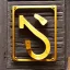 Placeholder: The letter P as in peter from the alphabet, constructed from machine parts, steampunk-style as a door sign