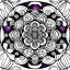 Placeholder: kids coloring page, mandala of roses fully on page, perfectly symmetrical, cartoon style, thick lines, low detail, no shading