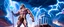 Placeholder: Detailed and realistic illustration of Greek god Zeus holding lightning in front of him Vintage style illustration. Red lightning. Ultra high resolution, realism, muscular, low fat percentage, blue clouds in the background, temple on the background, mount olympus on the background, lightning stricking on the background, Realistic men, no disformations, dark moody, strong, bold