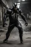 Placeholder: A hyper-realistic,detailed A Tom Hardy as Venom, his body contorted in a menacing stance, ready to strike. Photo Real, HOF, full size, practicality,manufacturability,performance, (((realism, realistic, realphoto, photography, portrait, realistic, elegant, charming, apocalyptic environment, professional photographer, captured with professional DSLR camera, trending on Artstation, 64k, ultra detailed, ultra accurate detailed, bokeh lighting, surrealism, Thomas Kinkade background, intricate, epic,