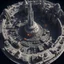 Placeholder: highly detailed space city in space , no moon , luminescent , 35 mm focal length
