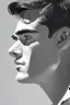 Placeholder: a close up of the side of his jaw line. add shadows. add color. he is in a preppy school boy look.