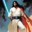 Placeholder: [art by Howard Chaykin] Jesus with a lightsaber opening the belly of the devil