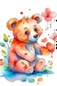 Placeholder: A cute romantic bear with brt watercolor style