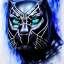 Placeholder: black panther with blue burning eyes, realistic, symmetric, 8k, extremly detailed, wet, rain, portrait