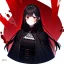 Placeholder: portrait anime vampire, long hair, red eyes, noble black robe, Blood, background Gothic castle, hyper detailed, intricately detailed, gothic, ambiguous lines image, flat dimensional style, flat lines, rough drawing --ar 2:3