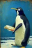 Placeholder: penguin eating sandwich by van gogh
