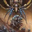 Placeholder: giant spider chasing crowded people under the subway, peter mohrbacher, donato giancola