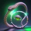 Placeholder: Ring snake as diamond with green diamond eyes, sculpture, hyperphotorealistic,8k,HDR,macro lens, sharp focus, hyper detail, sparkle, unreal engine 5, neon lighting, masterpiece, hypermaximalist, intcrate detailed, elegant, hyper detailed, bokeh, studio lighting, jewelry art, dark, masculine