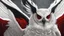 Placeholder: a white evil Owl with fangs, bloodshot eyes, blood, horror, that looks into the camera, hyperrealistic, extremely detailed, 8 THOUSANDS mystical, trending on artstation, sharp focus, studio photo,Halloween Alchemist , high voltage, thunder light,closeup, proactive scene, provocative moving, action pose, modern and futuristic HD colored black and red decor beautiful black empty in a high voltage pumpkin, double exposure, halo, perfect composition, highly detailed,