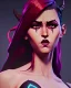 Placeholder: art of a short Succubi women with small black ram horns and deep red hair and green eyes, soft lighting, complimentary pastel gradients, high definition, 3d icon clay render, blender 3d