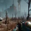 Placeholder: view from megatower of fallout 4 world with big monster roaming