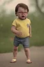 Placeholder: George costanza toddler, angry, full body, jump, bokeh, hyper realistic