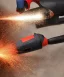 Placeholder: A tool emitting water fire plasma electricity angle grinder Sparks