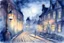 Placeholder: Prompt: a lantern glowing softly on a cobblestone street, mist swirling, with old Victorian houses lining the path, watercolor, mysterious, nocturnal