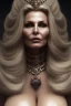 Placeholder: Jennifer Coolidge as evil queen in black leather, leather, busty, cleavage, angry, stern look. character design by cory loftis, fenghua zhong, ryohei hase, ismail inceoglu and ruan jia. unreal engine 5, artistic lighting, highly detailed, photorealistic, fantasy