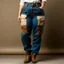 Placeholder: Curvy model wearing cargo jeans with patch in wool