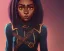 Placeholder: Portrait of an 10 year old cute black kid warlock girl with long dark curly hair and big lips by Nick Harris